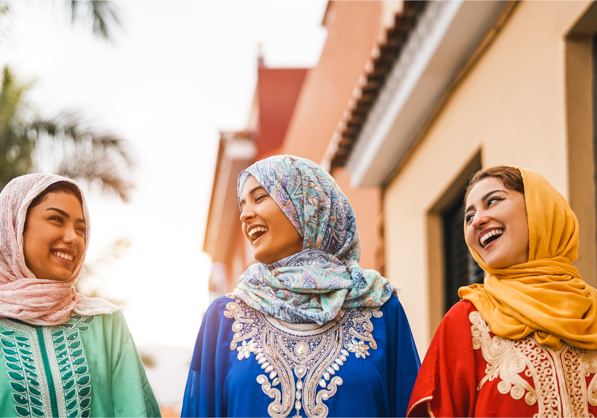 Photo of women walking in Morocco